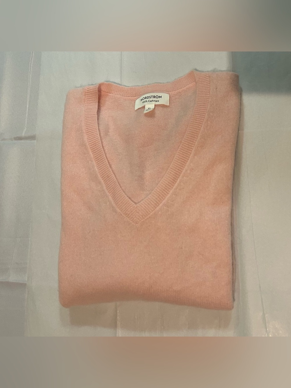 NORDSTROM LIGHT PINK CASHMERE SWEATER